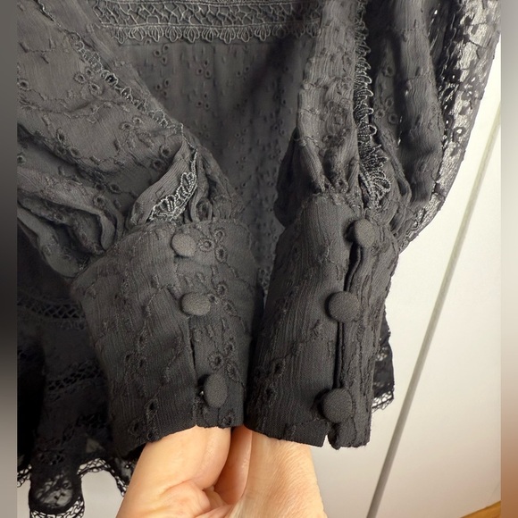 Bardot - Prinnie Mini Dress - Black Lace Long sleeve- Size 8 - Picture 6 of 13